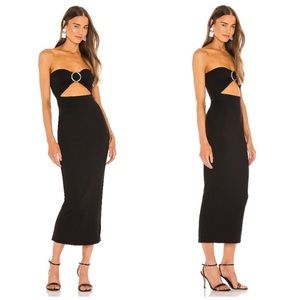 Michael Costello x REVOLVE Erin Midi Dress in Black